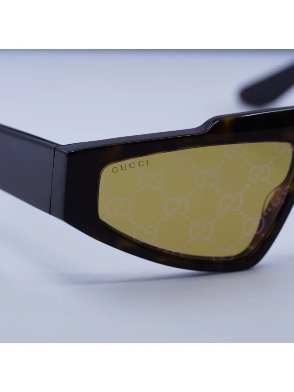 Gucci GG1591S 002 Browline Sunglasses - Havana / Yellow